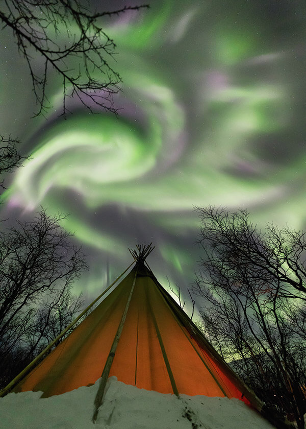 Nightly aurora photo tour winter